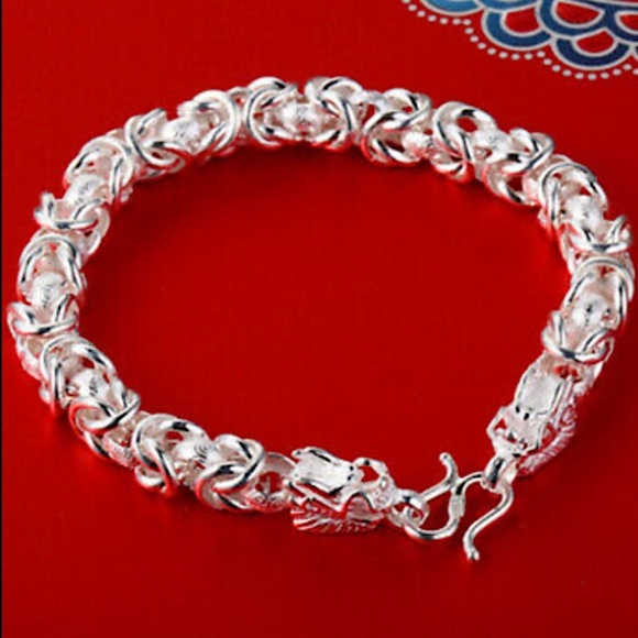 STERLING SILVER DRAGON BRACELET - Picture 4 of 7
